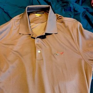 Greg Norman play fit golf polo. Tan, adult XL
